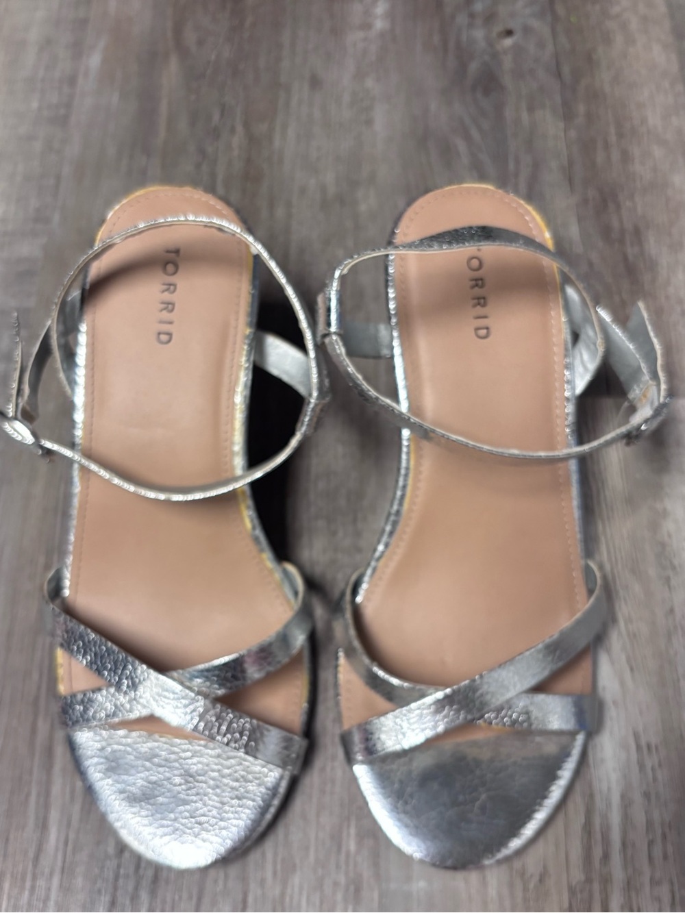 torrid Minimal Strap Stiletto Metallic Silver Strappy Ankle Sandals